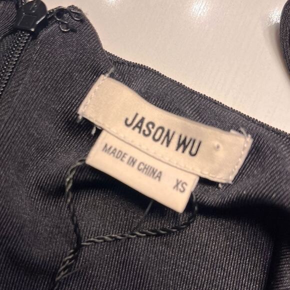 NWT Jason Wu Black Chain Strap Satin Jumpsuit XS - Picture 7 of 11